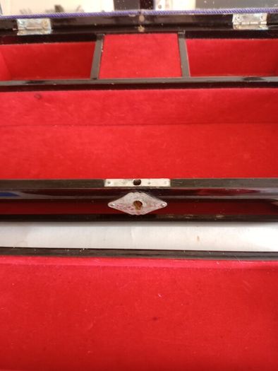 Vintage Large Hand Painted Lacquered Musical Jewelry Box