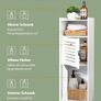 Waterproof Bathroom Cabinets,Bathroom Storage Units with Open Storage Shelf,Free-standing Floor Cabinets,Corner Organizer Cupboard for Bedroom Kitchen Hallway,White. Image 6