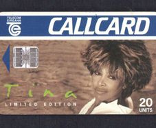 1993 Ireland 20 unit Tina Turner (EMI) (Schlumberger) Call Card Used