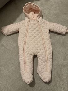 Mamas&Papas  Baby Quilted Fleece Lined All-In-One Pramsuit 6-9m