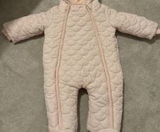 Mamas&Papas  Baby Quilted Fleece Lined All-In-One Pramsuit 6-9m