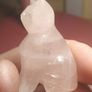 Carved Cat Figurine in Rose Quartz Stone Image 6