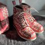 Dr Martens / Docs Size 5 , 1460 Candy Pink, White and Orange Leopard Print Leather Boots Image 2