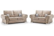 Verona Beige &amp; Grey Scatter &amp; Fullback Cushions Sofa