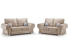 Verona Beige & Grey Scatter & Fullback Cushions Sofa