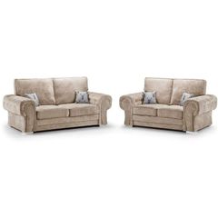 Verona Beige & Grey Scatter & Fullback Cushions Sofa