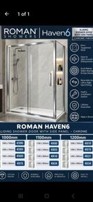 Roman haven6 sliding door and side panel chrome all sizes see below