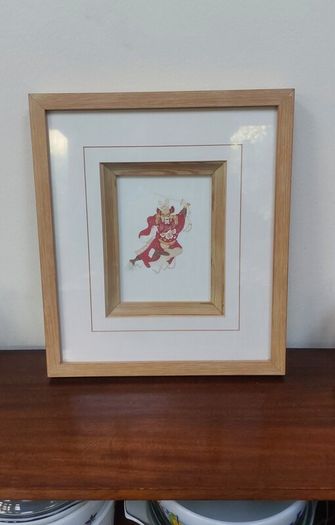 Fabulous Rare Vintage Hand-Cut Chinese Paper Cut Immortal Warrior, Brought Back From China and Professionally Framed