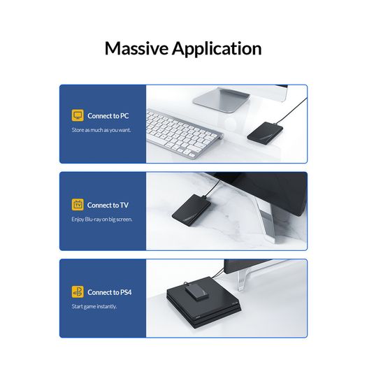 ORICO USB 3.0 (UASP) 5Gbps to SATA 2.5" HDD/SSD Enclosure with Auto Sleep Mode (Brand New/Warranty)