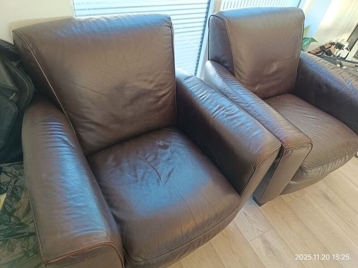 Leather armchairs are in very good condition.