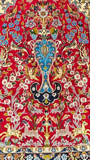Fine Persian Qom Tree of Life Wool and Silk