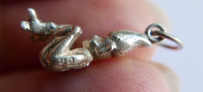 Vintage Sterling Silver 925 Good Luck Leprechaun/Irish Elf Charm Thumb Up Charm , Pendant ( 25 each)