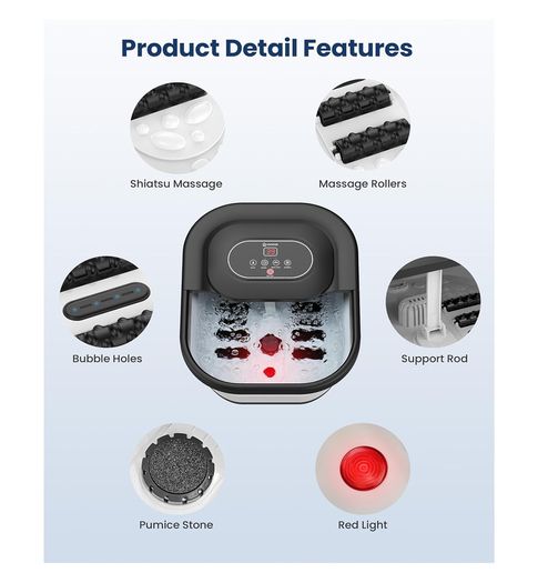COMFIER Heated Foot Spa Massager, Foot Bath with Vibration