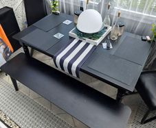 black wood extendable kitchen table / ezliving matching bench