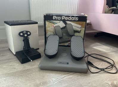 Vintage Flight Simulator CH Products Pro Pedals and Flight Stick Bundle