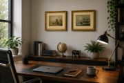 Pair of Antique Victorian Gilt-Framed Prints by Colestin Brugner