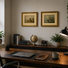 Pair of Antique Victorian Gilt-Framed Prints by Colestin Brugner
