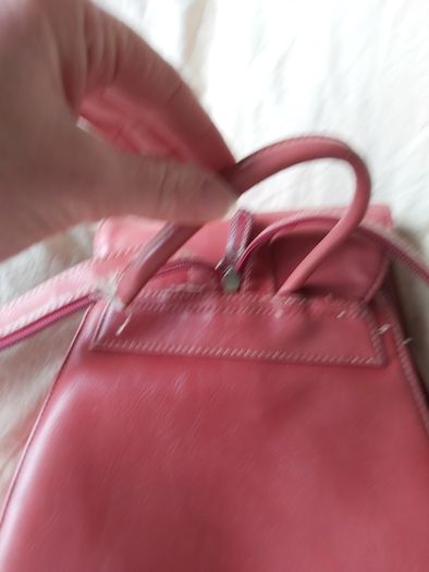 Genuine red leather bag