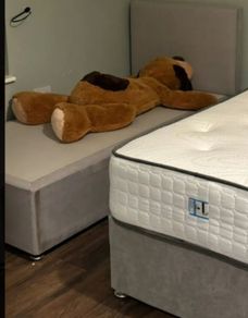 Single bed and headboard
