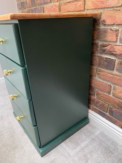 Refurbished Solid Wood Bedside Locker Inisbofin Green