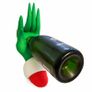 Green Christmas Hand Wine Bottle Holder, Funny Wine Gift 3D Image 4
