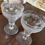 Antique Anglo Irish Cut Crystal Wine Glass Rummer Etched Grape Vine 19th Image 2