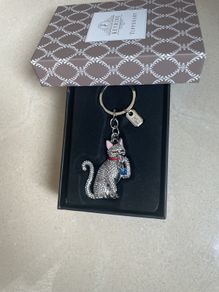 Crystal cat keyring