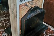 Victorian large ebonised bookends