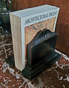 Victorian large ebonised bookends