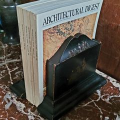 Victorian large ebonised bookends