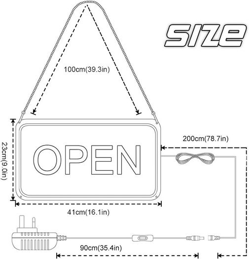 Neon Open Sign 16x 9new Electric Signs Ultra Bright For Business Signs ...