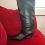 Vegan black kitten heel boots Image 3