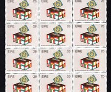 1984 Ireland European Parliamentary Elections (Flags and Ballot Box) Commemorative Stamp Block of 30 Mint Never Hinged (MNH)