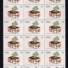 1984 Ireland European Parliamentary Elections (Flags and Ballot Box) Commemorative Stamp Block of 30 Mint Never Hinged (MNH)