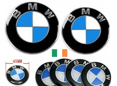 7pc Bmw Sticker Badge Kit Bonnet 82mm Boot 74mm Wheel 68mm 45mm E39 E46 E60 E90