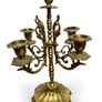 Pair of Heavy Vintage Ornate Brass Candelabras 5 Candle Holder 28cm Tall Image 2