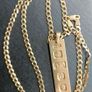 Heavy Gold chain and Gold Bar pendant 26 inch chain Image 5