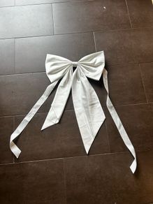 Bow for wedding, cream white, perfect for cake table, has ribbon at back to tie/hang up