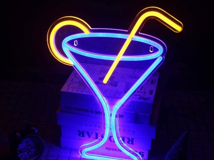 Cocktail Glass Neon Signs Led Neon Sign (17 inch x 13 inch)