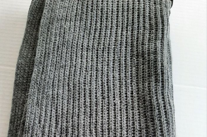 new large oversized grey scarf tag attached