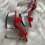 Red Platform Stiletto Sandals / Heels Image 2