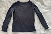 Plain black long sleeved top, 122/128cm, 6-8 years