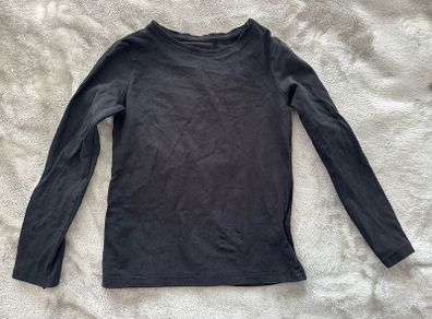 Plain black long sleeved top, 122/128cm, 6-8 years