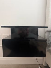 2 Black High Gloss Floating Bedside Tables