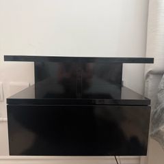 2 Black High Gloss Floating Bedside Tables