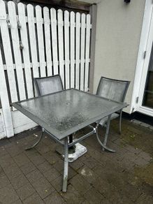 Garden table and two chairs