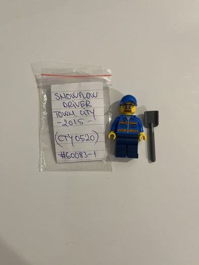 Lego City Snowplow Driver minifigure