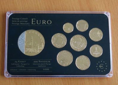 Slovenia euro coins set 24k Gold plated & Rhodium gilt Slovenian medal limited edition