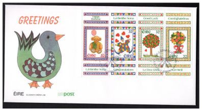 1995 Ireland Greetings Booklet Commemorative Stamps An Post First Day Cover (FDC)