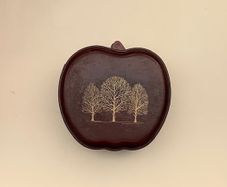 Vintage Japanese Apple-shaped Coaster Set 1970s